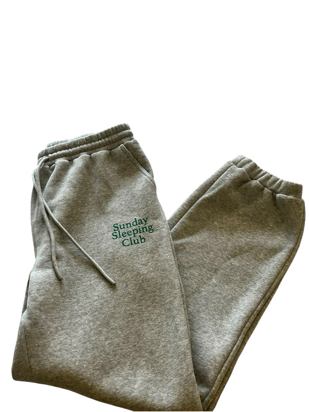 Bohme Sunday Sleeping Club Grey Sweatpants with Green Logo Sz Small Soft